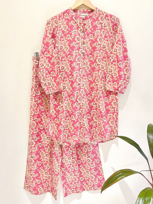 Golden Roses Kurta Pant Co-Ord Set