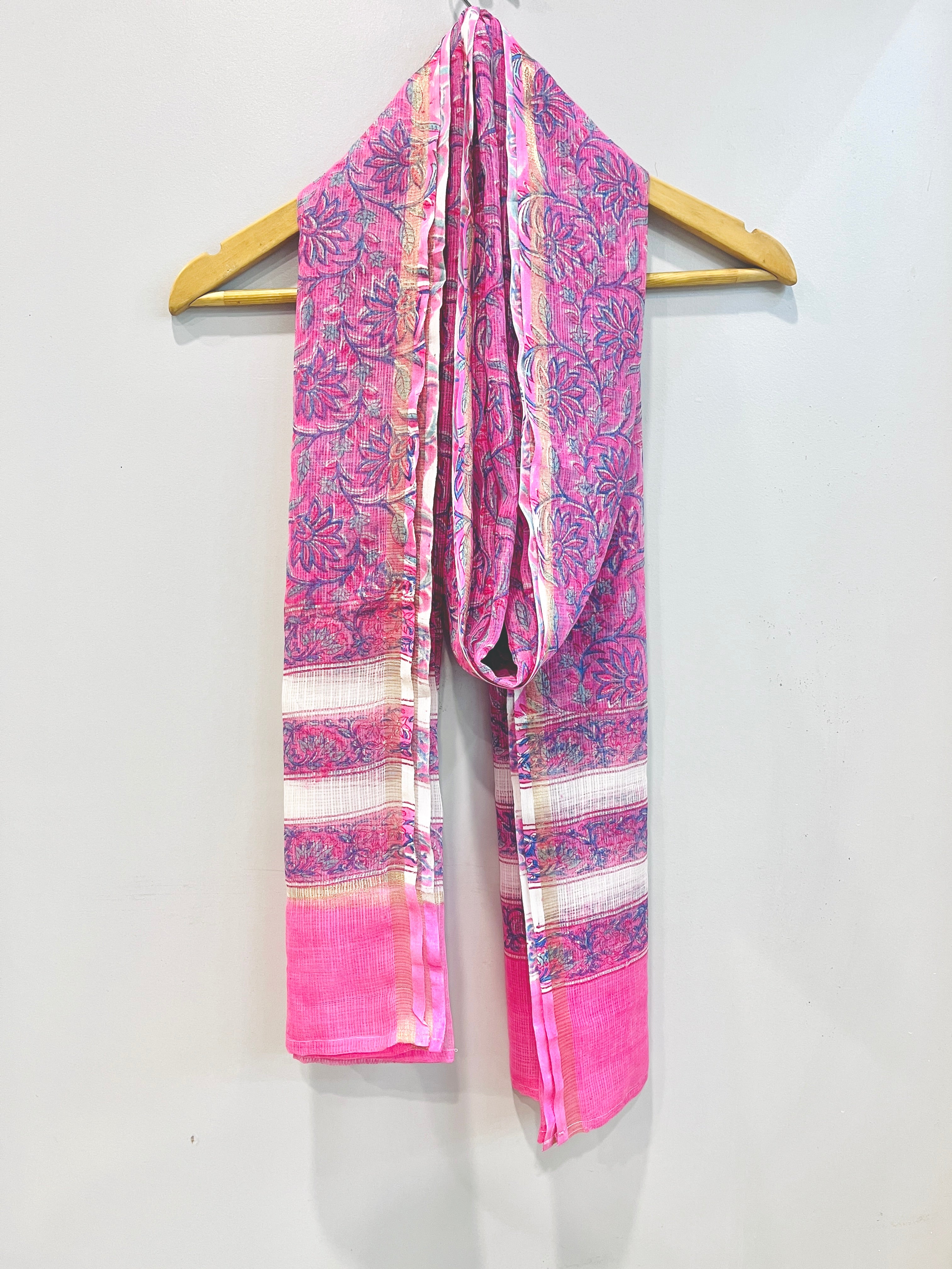 Block Printed Kota Doria Dupatta