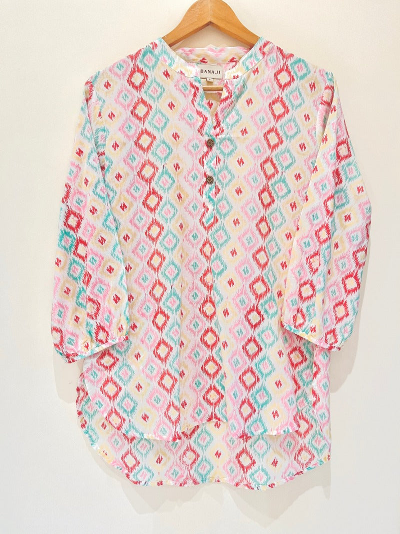 Block Printed Cotton Short Kurti