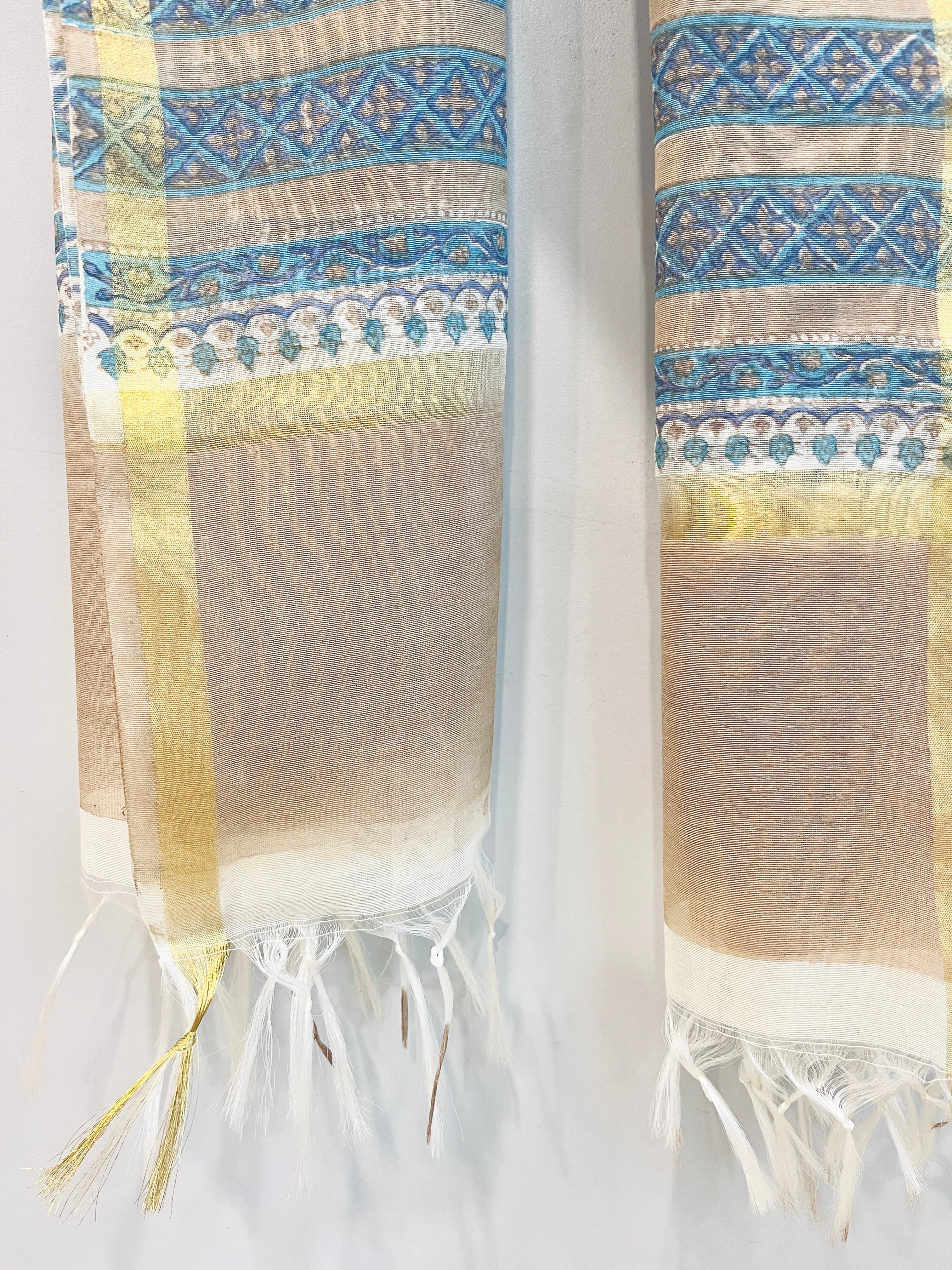 Block Printed Chanderi Dupatta