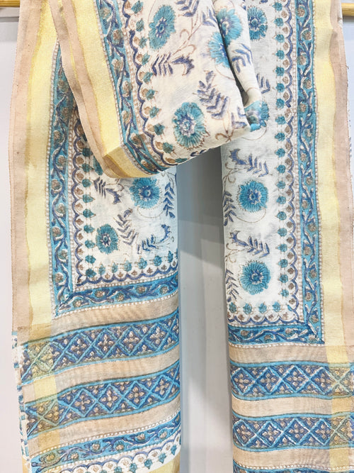 Block Printed Chanderi Dupatta