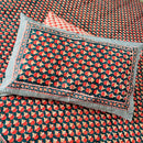 Red and Green Bed Sheet with Pillow Covers