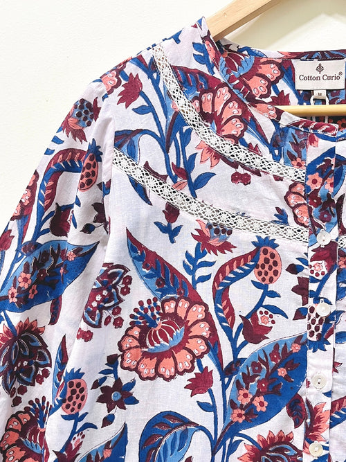 Block Printed Cotton Short Top