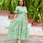 Gardenia: Floral Cotton Tiered Dress