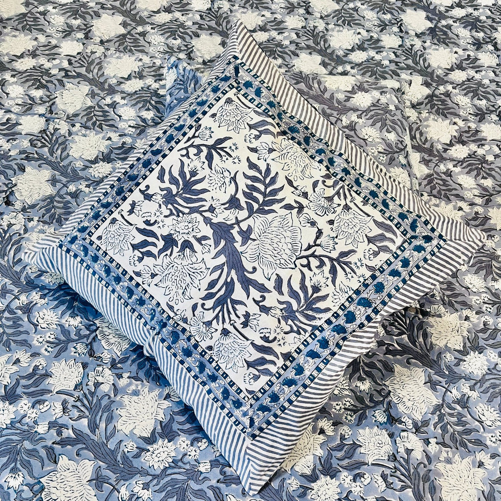 Grey Flower  Cushion Covers