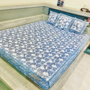 Grey Flower Bed Sheet with Pillow Covers