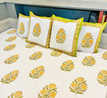 Yellow Dahlia Bed Sheet with Pillow Covers