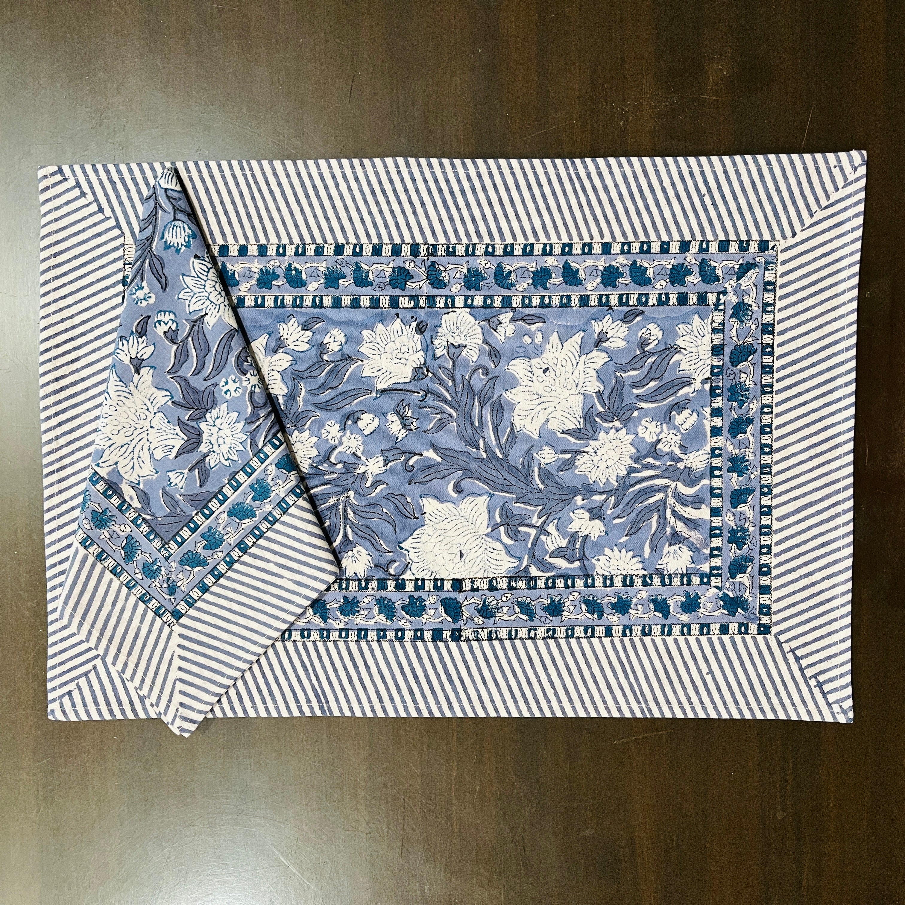Grey Flower Napkins & Placemats