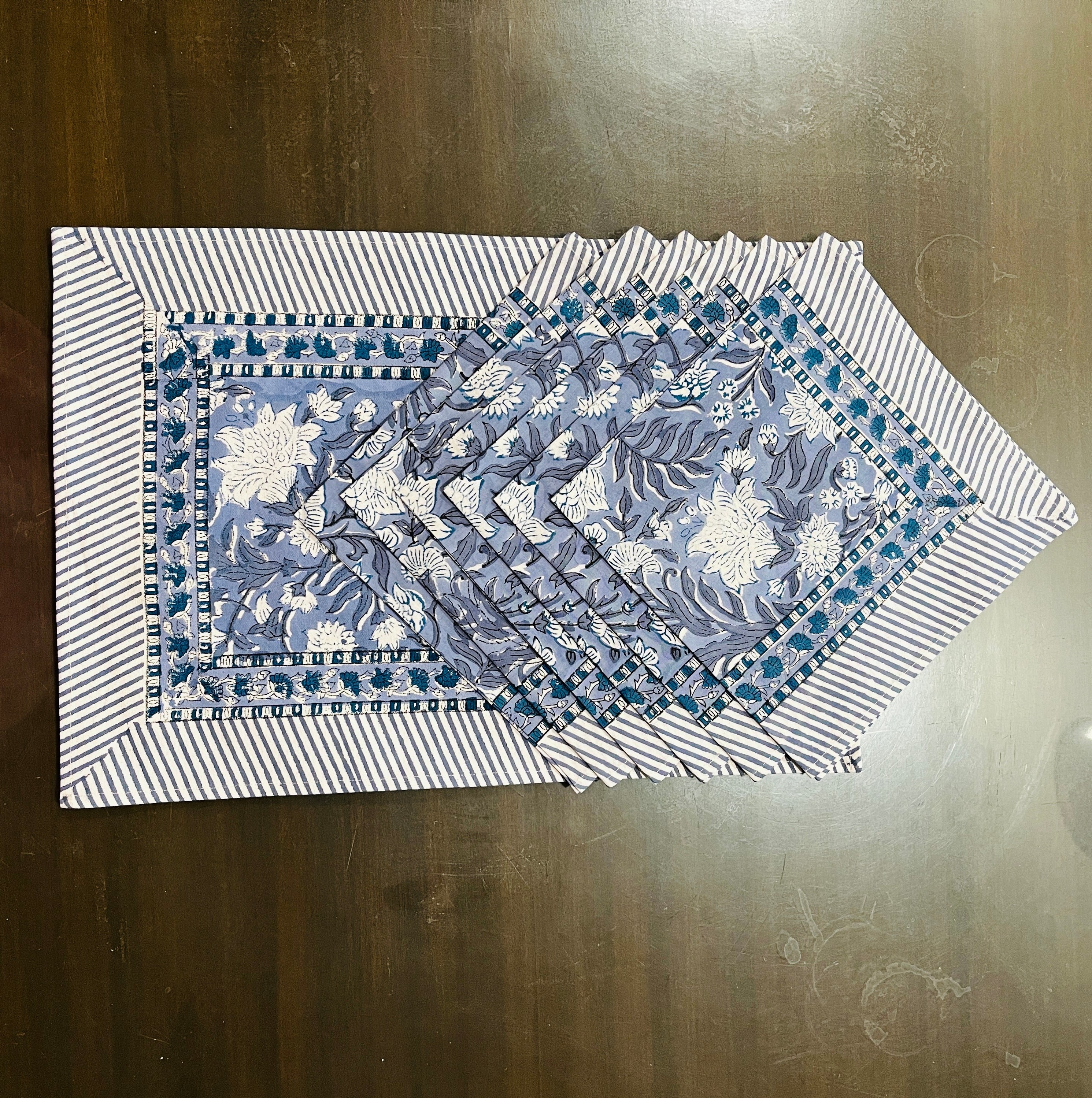 Grey Flower Napkins & Placemats