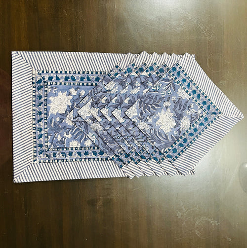 Grey Flower Napkins & Placemats
