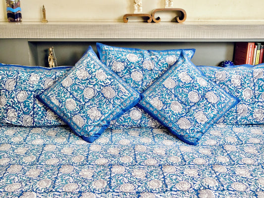 Coastal Blue Bed Sheet with Pillow Covers