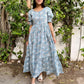 Frosty Bloom Block Printed Dress