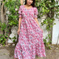 Aqua Petal Block Printed Dress