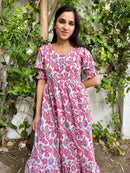 Aqua Petal Block Printed Dress