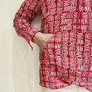 Red Printed Printed Hoodie