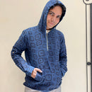 Kala Cotton Natural  Indigo Printed Hoodie