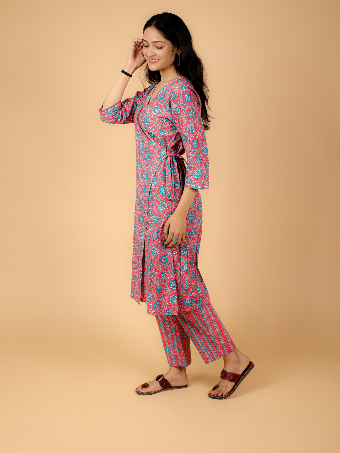 Cotton Printed Wrap Kurta