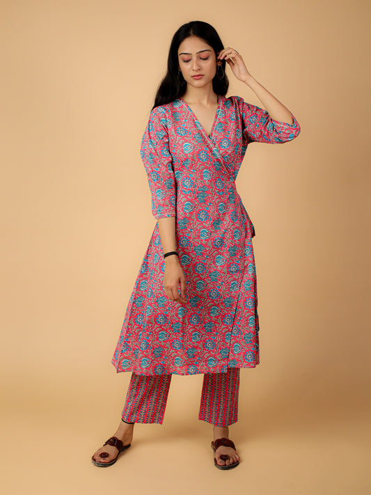 Cotton Printed Wrap Kurta