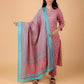 Cotton Printed Kurta Pant Set With Dupatta