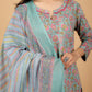 Cotton Printed Kurta Pant Set With Dupatta