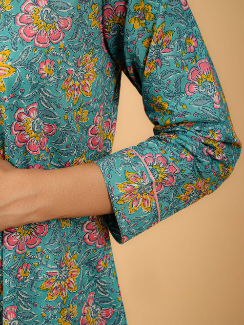 Cotton Printed Kurta With Dupatta (No pants)