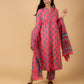 Cotton Printed Kurta Pant Set With Dupatta