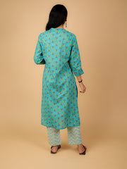 Cotton Printed Kurta Pant Set(No Dupatta)