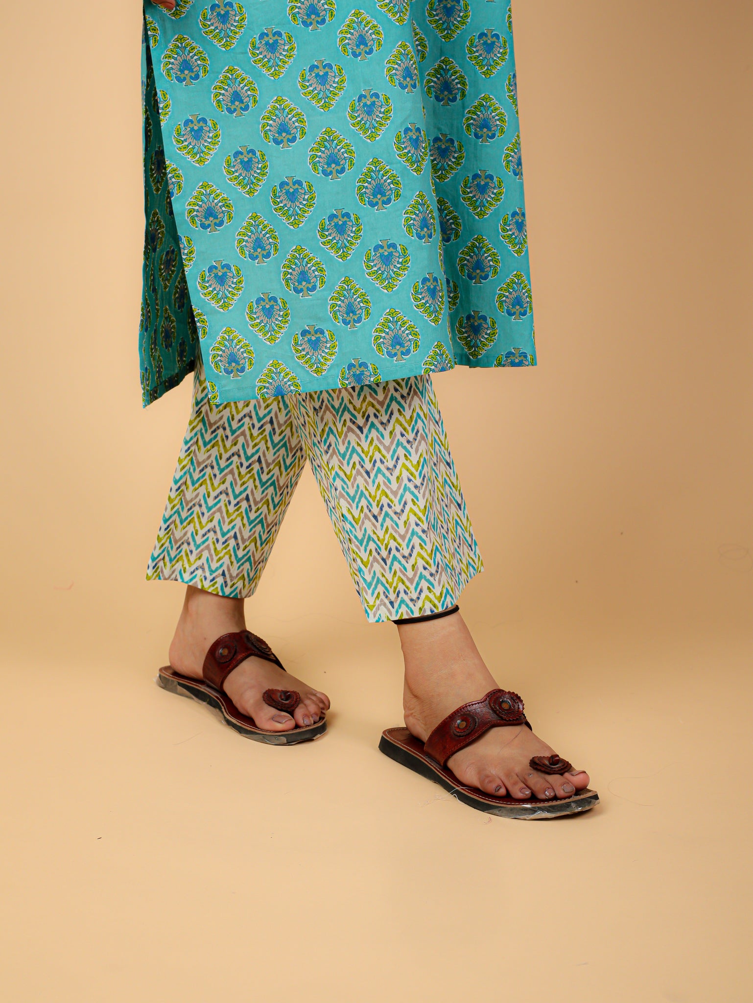 Cotton Printed Kurta Pant Set(No Dupatta)