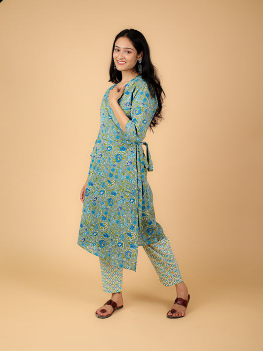 Cotton Printed Wrap Kurta