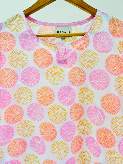 Block Printed Cotton Short Kurti