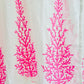 White Kurta - Fluorescent Pink