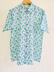 COTTON BLOCK PRINTED HALF SLEEVE SHIRT