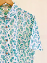 COTTON BLOCK PRINTED HALF SLEEVE SHIRT