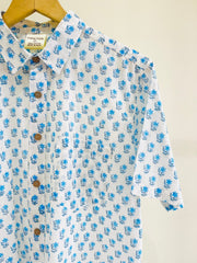 COTTON BLOCK PRINTED HALF SLEEVE SHIRT