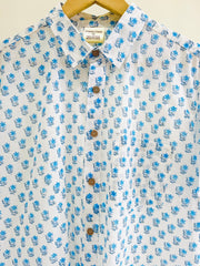 COTTON BLOCK PRINTED HALF SLEEVE SHIRT