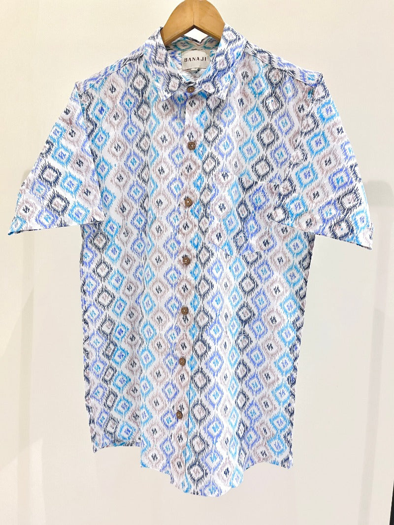 COTTON BLOCK PRINTED HALF SLEEVE SHIRT