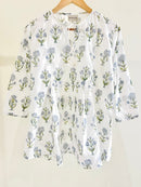 White Petal Cotton Short Top