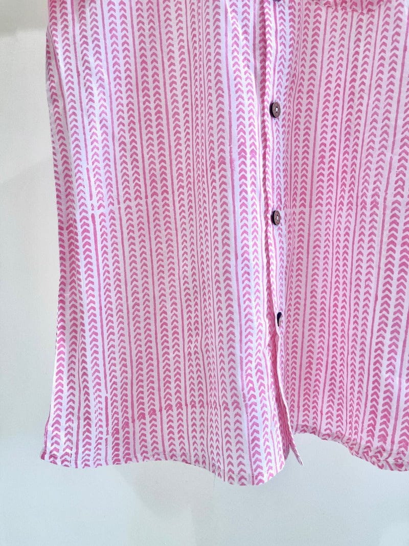 COTTON BLOCK PRINTED HALF SLEEVE SHIRT