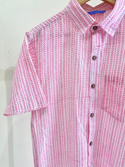 COTTON BLOCK PRINTED HALF SLEEVE SHIRT