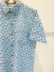 COTTON BLOCK PRINTED HALF SLEEVE SHIRT