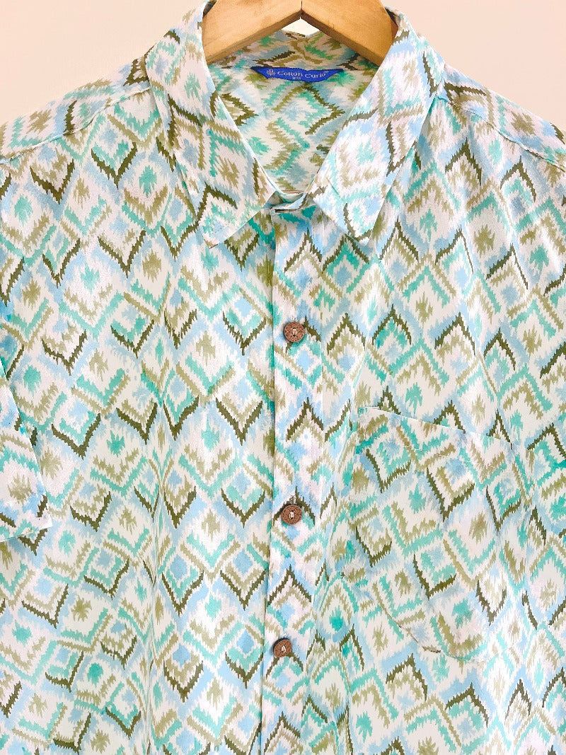 COTTON BLOCK PRINTED HALF SLEEVE SHIRT