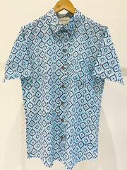 COTTON BLOCK PRINTED HALF SLEEVE SHIRT
