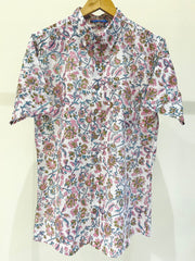 COTTON BLOCK PRINTED HALF SLEEVE SHIRT