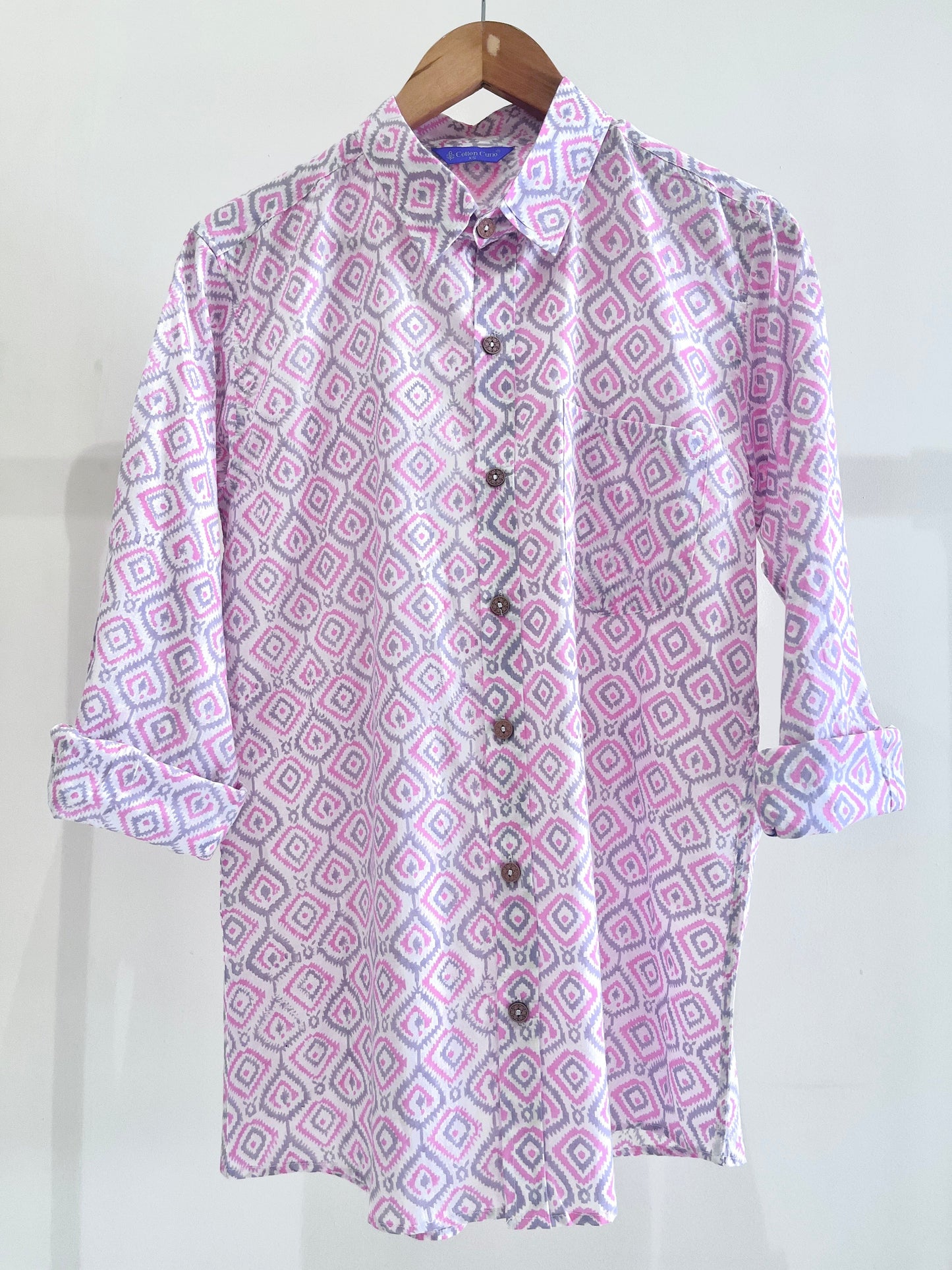 COTTON BLOCK PRINTED FULL SLEEVE SHIRT