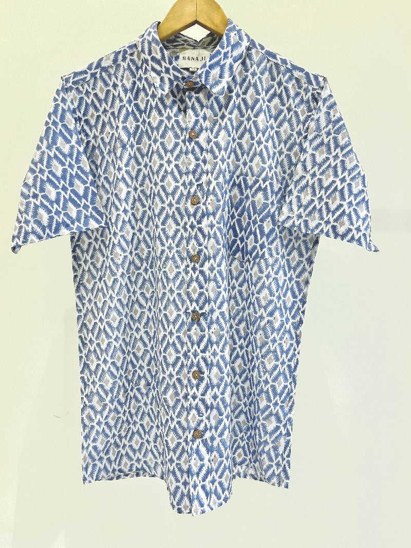 COTTON BLOCK PRINTED HALF SLEEVE SHIRT