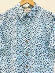 COTTON BLOCK PRINTED HALF SLEEVE SHIRT